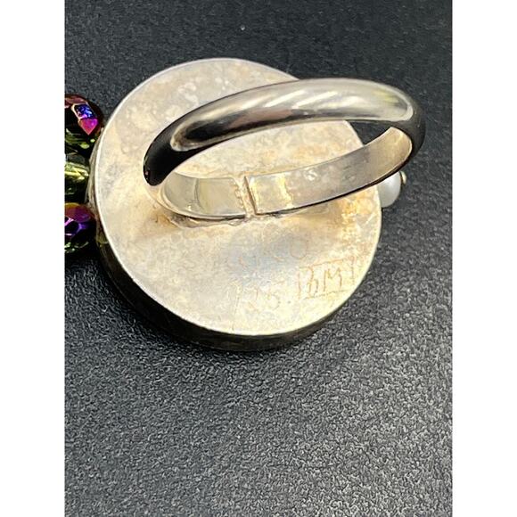 Vintage Mexican 925 Sterling Silver Pressed Flower Ring Signed AMIKO #1341 - Picture 9 of 16